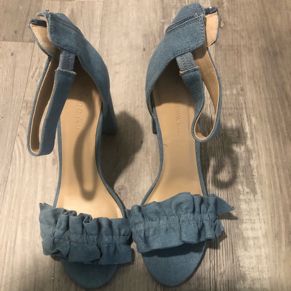 Denim heels
